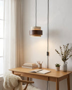 Cole Travertine Plug In Pendant Lamp — product view 4