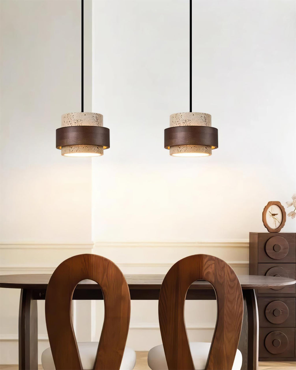 Cole Travertine Plug In Pendant Lamp — product view 11