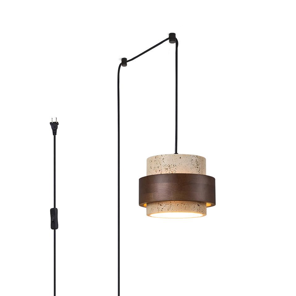 Cole Travertine Plug In Pendant Lamp — product view 17