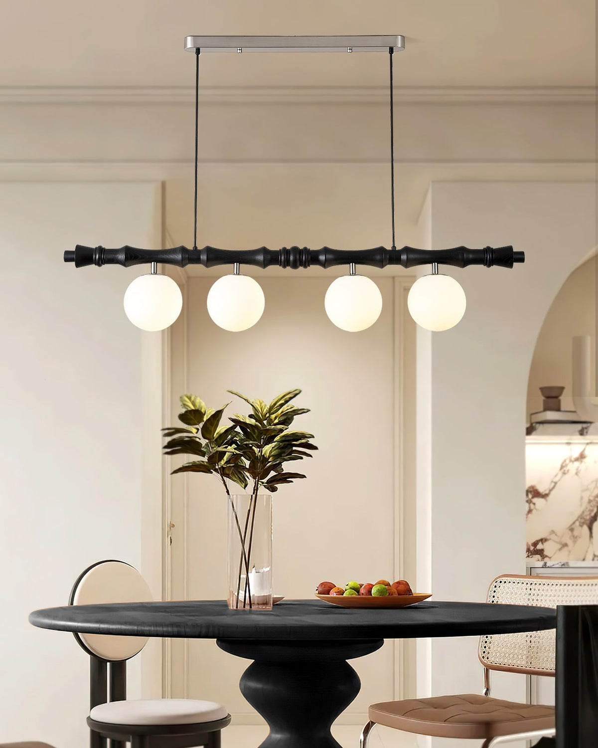 Rollo Wood Chandelier — product view 4