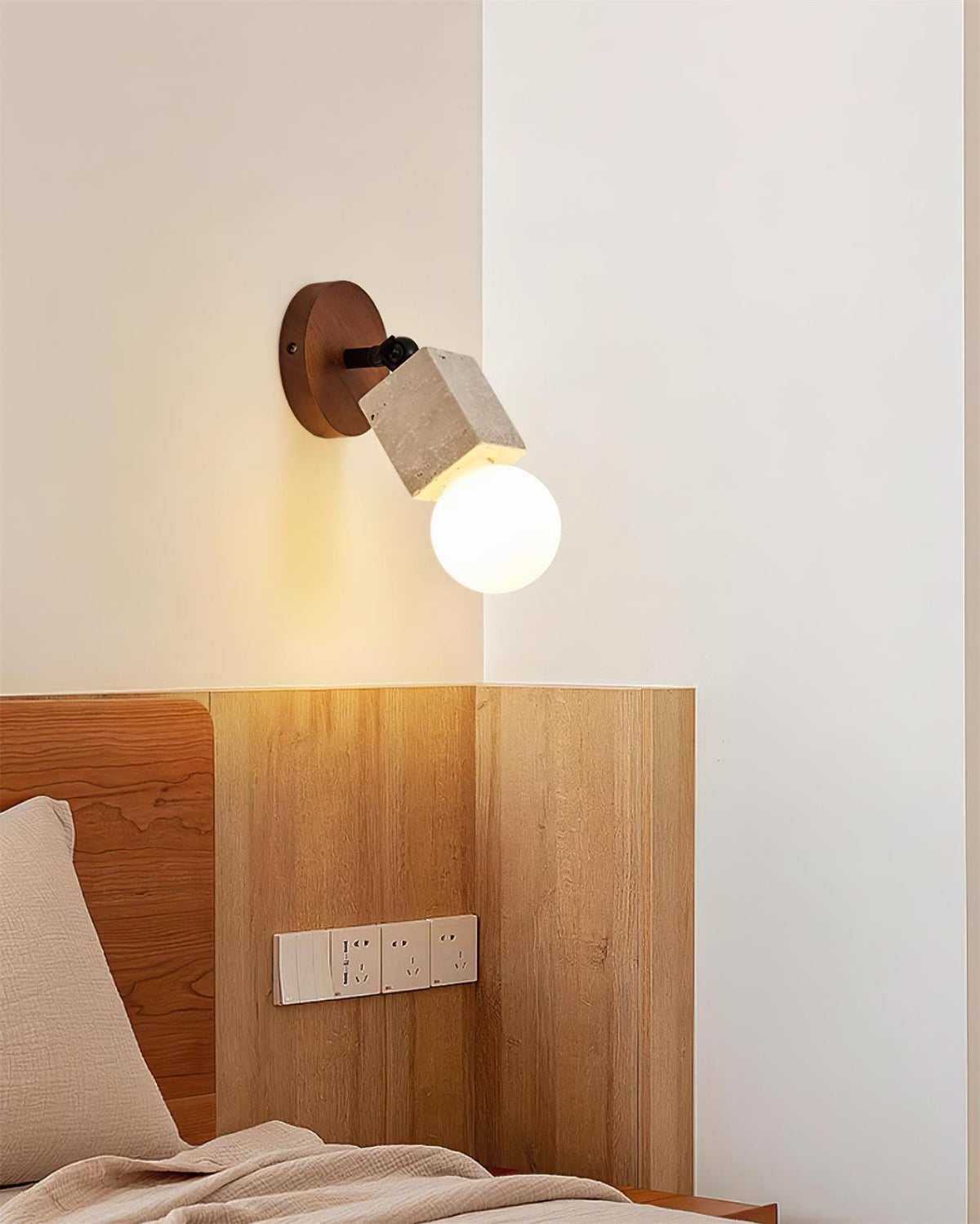 Bezel Travertine Wall Lamp — product view 12