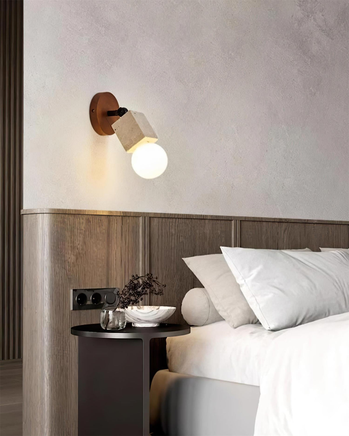 Bezel Travertine Wall Lamp — product view 14