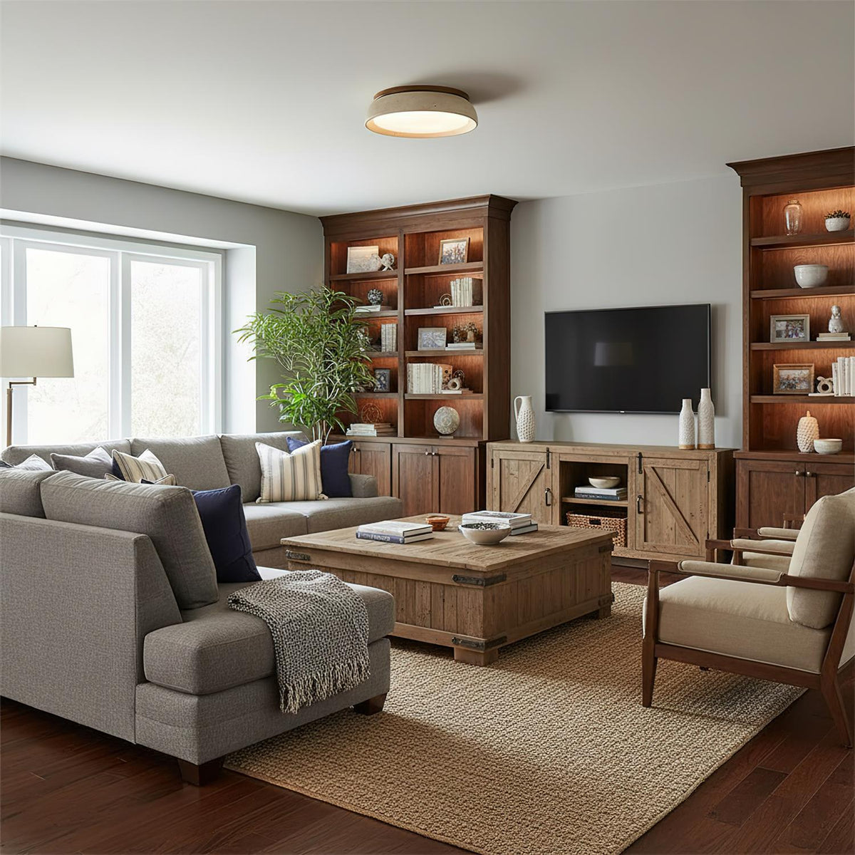 Piedra Travertine Ceiling Light — product view 3