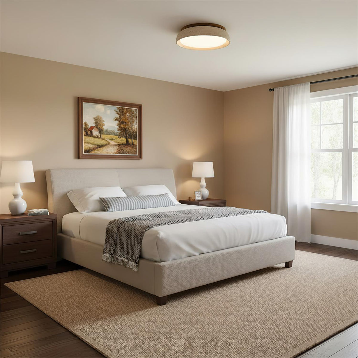 Piedra Travertine Ceiling Light — product view 4