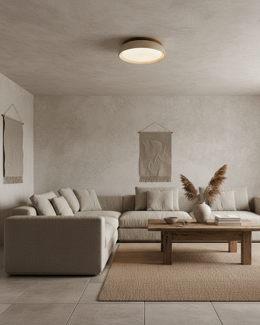 Piedra Travertine Ceiling Light — product view 15