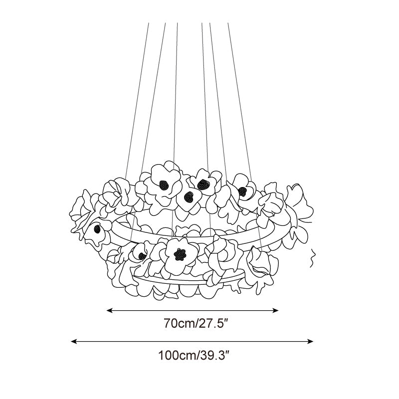 Elysian Floral Aluminum Chandelier — product view 6