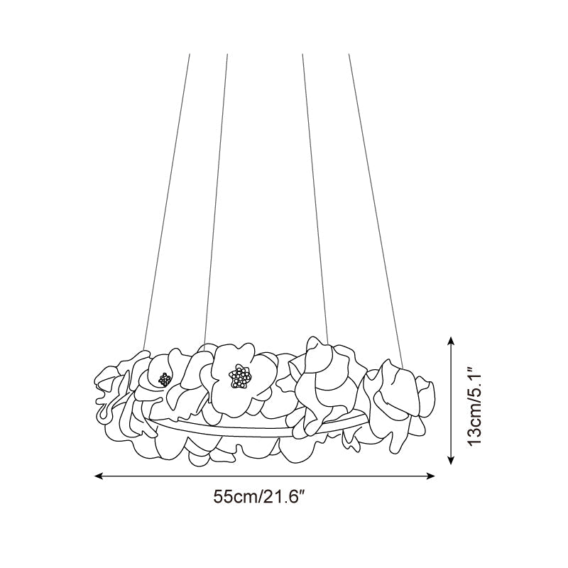 Elysian Floral Aluminum Chandelier — product view 9