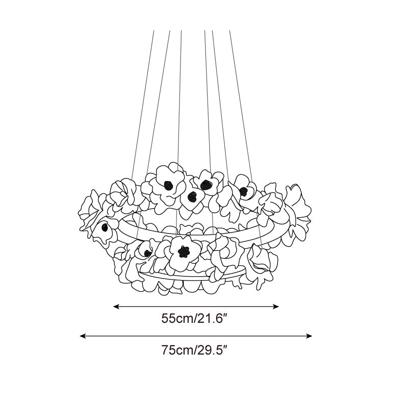 Elysian Floral Aluminum Chandelier — product view 10