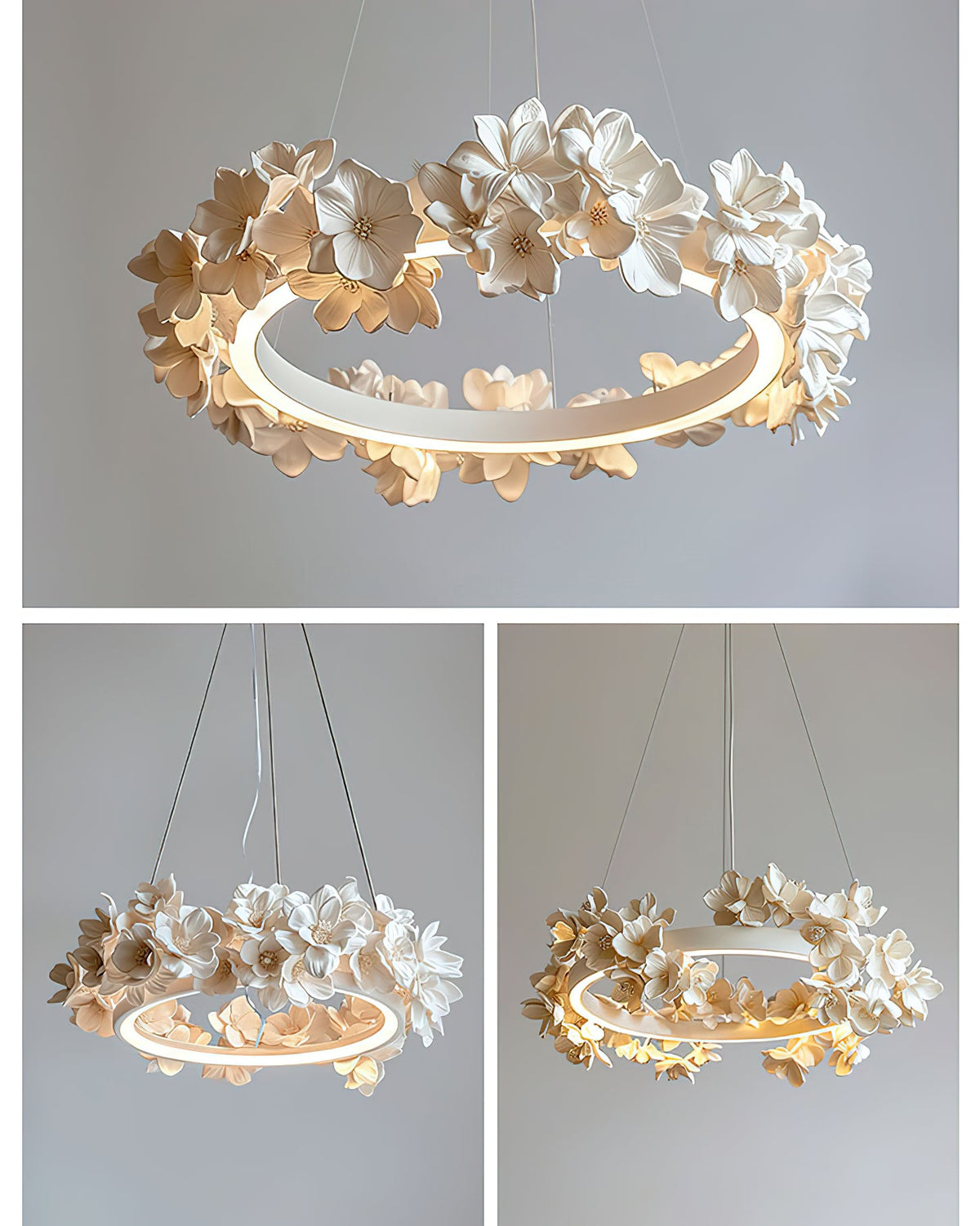 Elysian Floral Aluminum Chandelier — product view 14