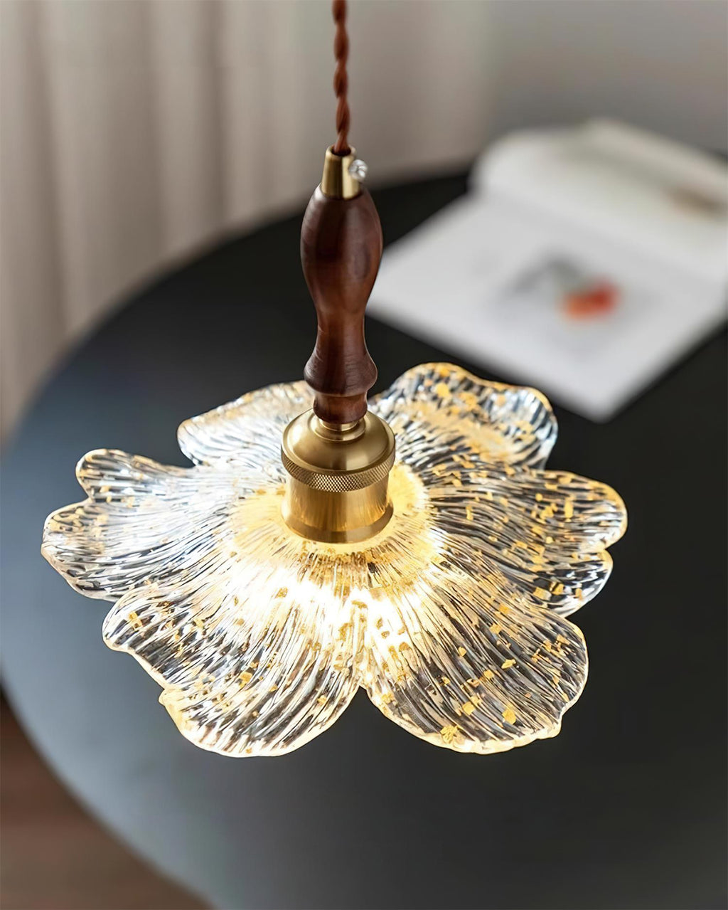 Dalie Lotus Wood Pendant Lamp — product view 6