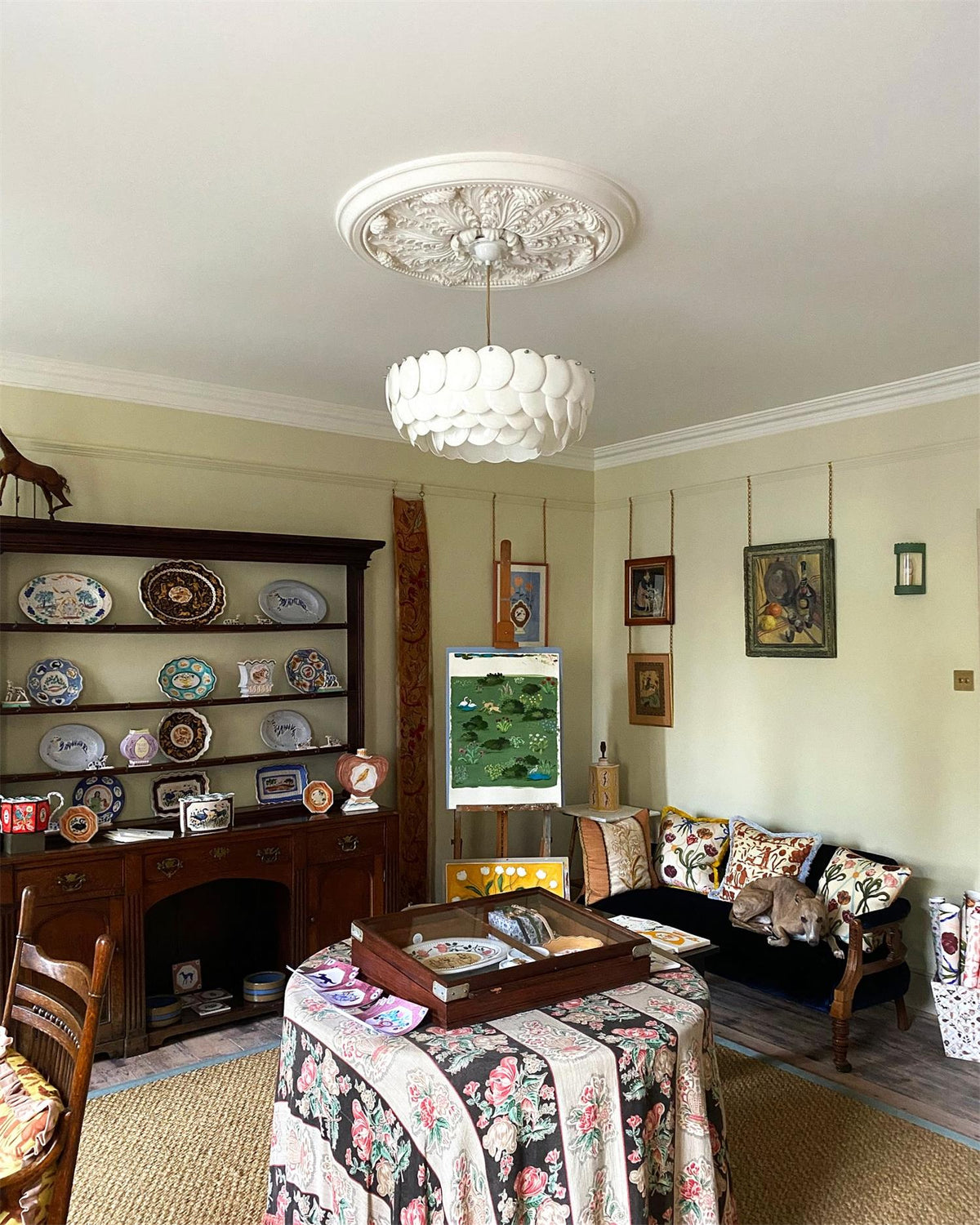 White Lottie Metal Chandelier — product view 3