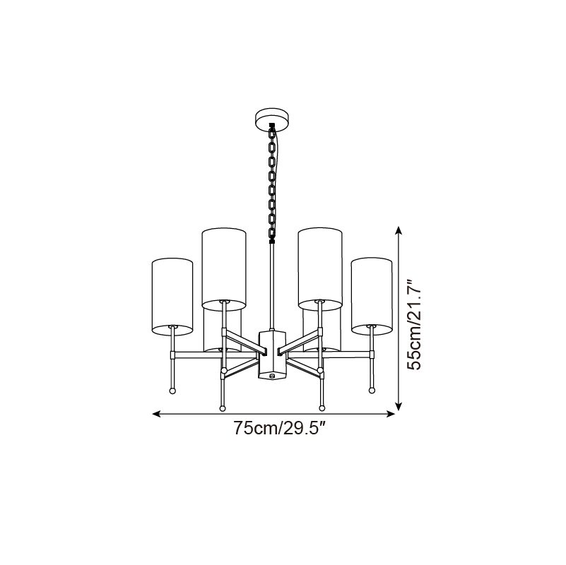 Rhodes Metal Chandelier — product view 6
