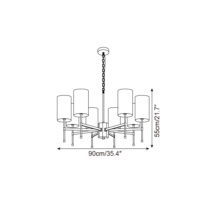 Rhodes Metal Chandelier — product view 7