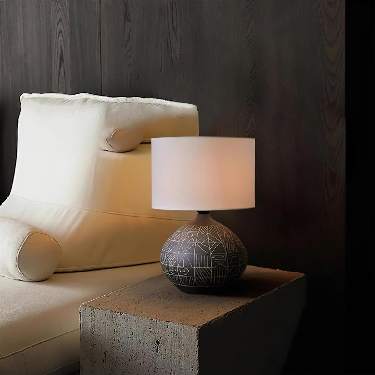 Mako Ceramics Fabric Table Lamp — product view 2