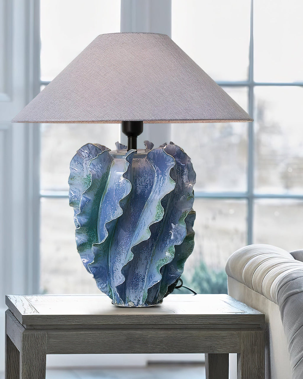 Helios Blue Metal Table Lamp — product view 6