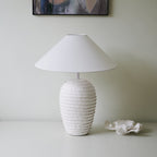 White Calico Metal Table Lamp — product view 2