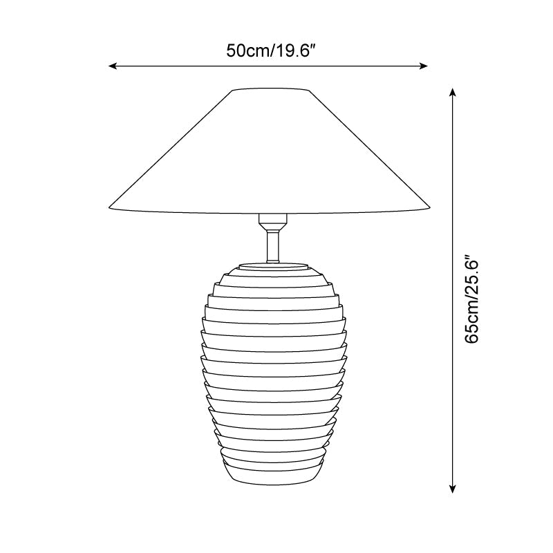 White Calico Metal Table Lamp — product view 5