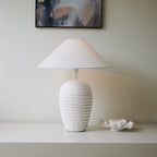 White Calico Metal Table Lamp — product view 7