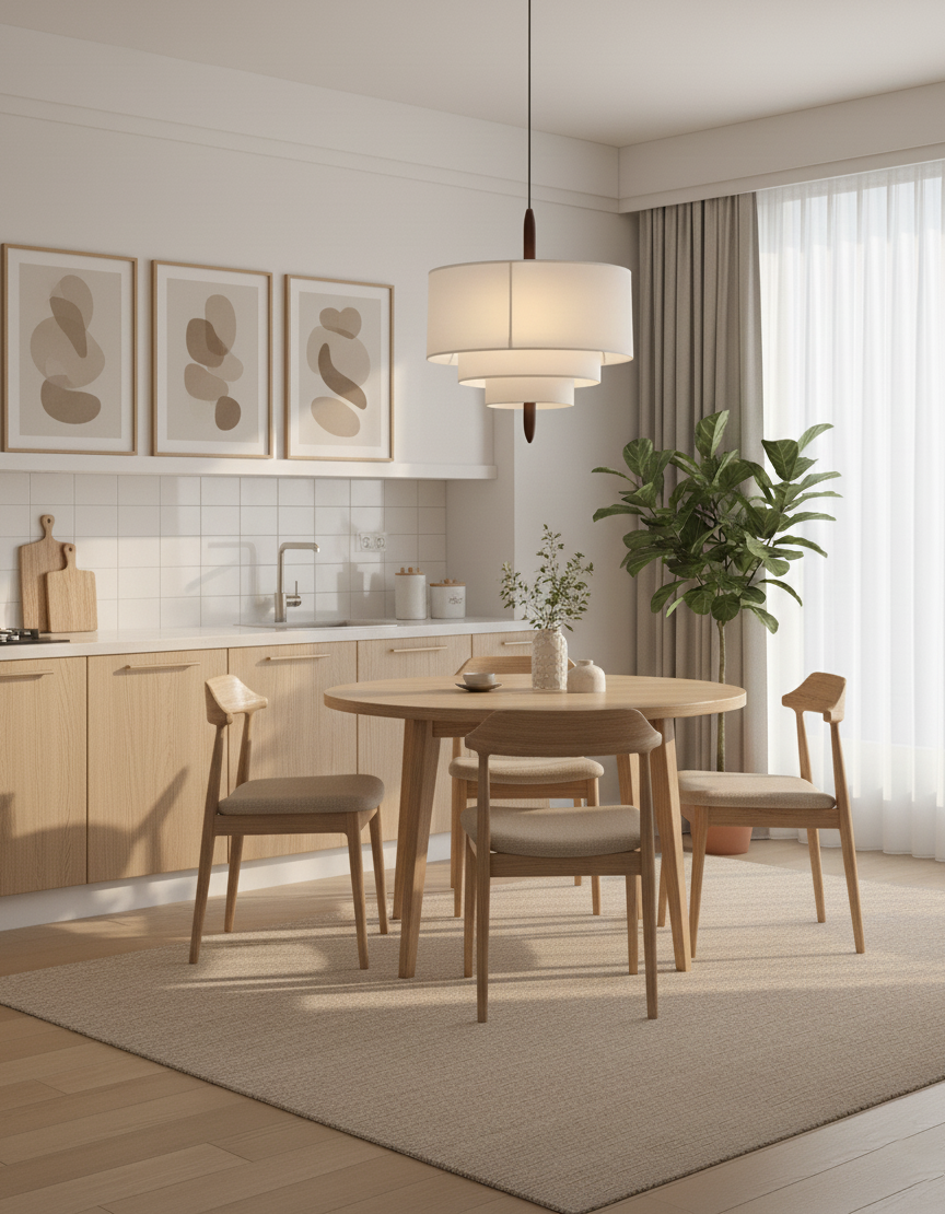 Raphia Wood Pendant Lamp — product view 9