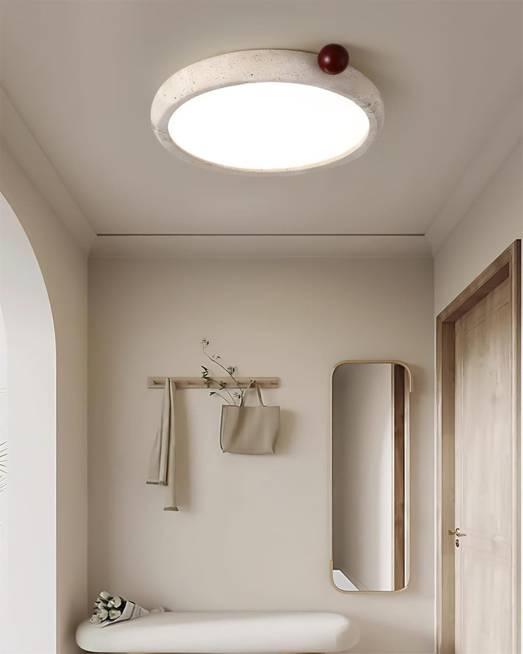 Metra Travertine Ceiling Light — product view 4