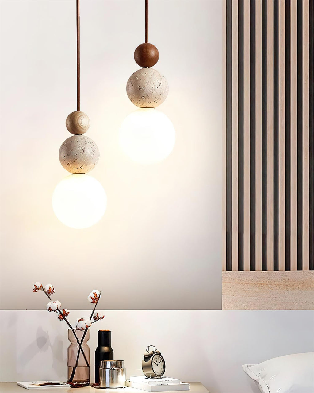 Ball Travertine Pendant Lamp — product view 3