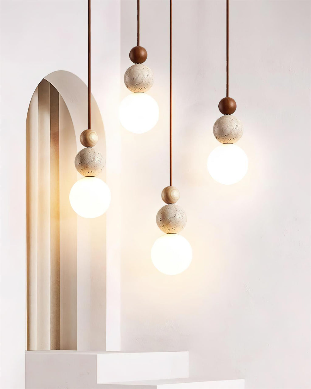 Ball Travertine Pendant Lamp — product view 4