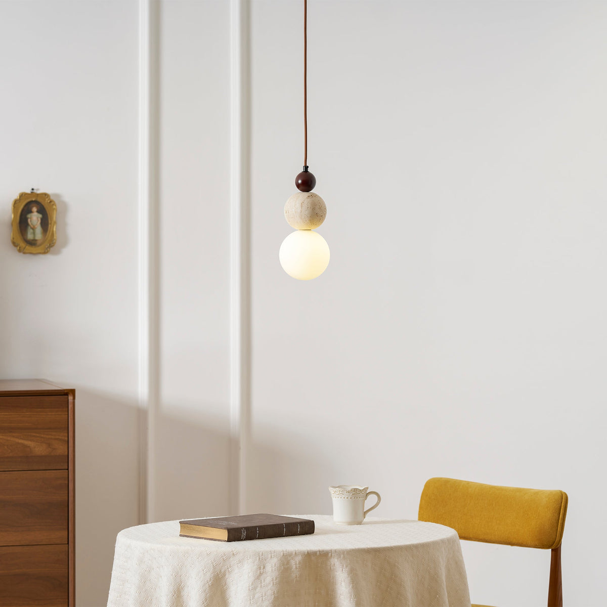 Ball Travertine Pendant Lamp — product view 6