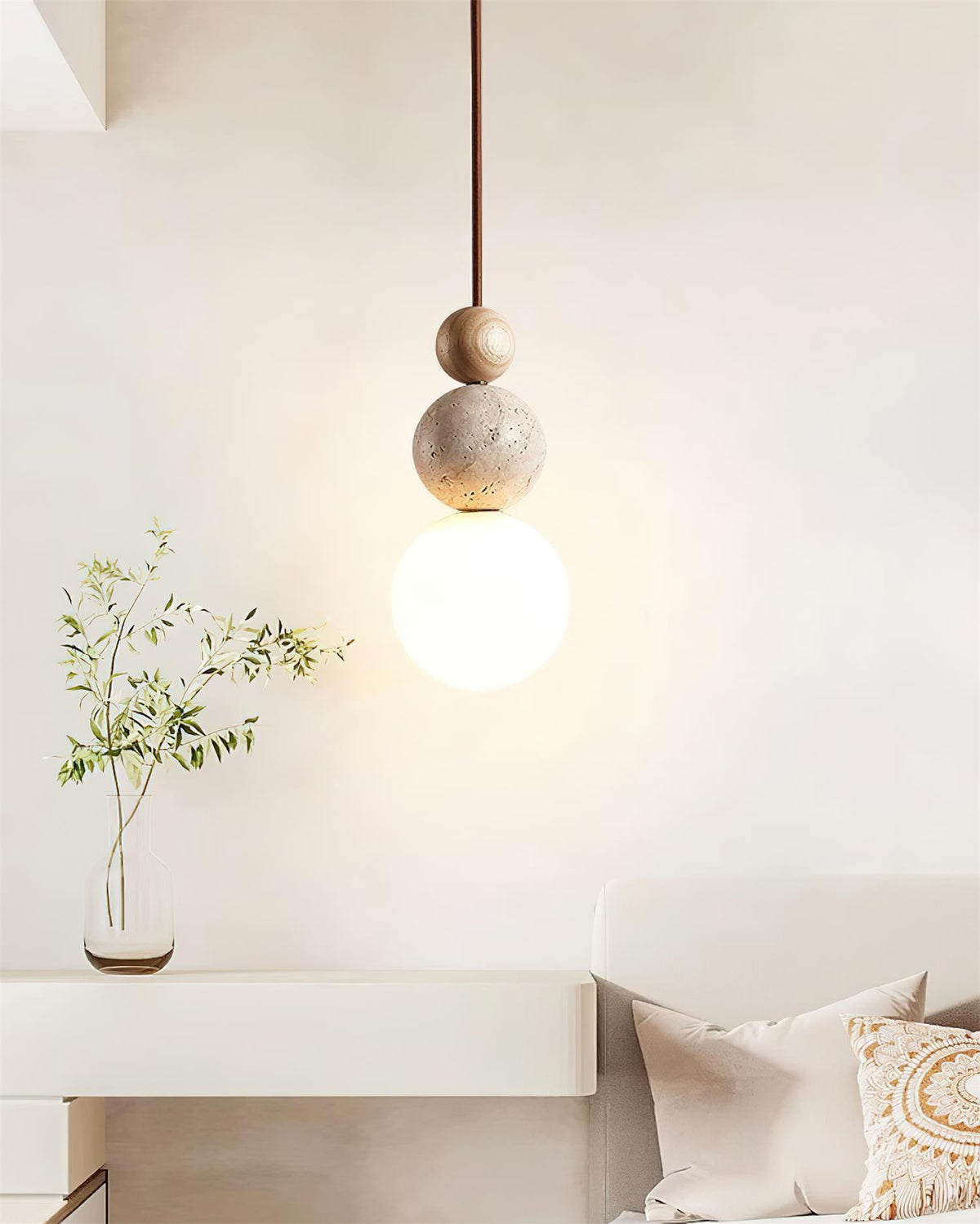 Ball Travertine Pendant Lamp — product view 25
