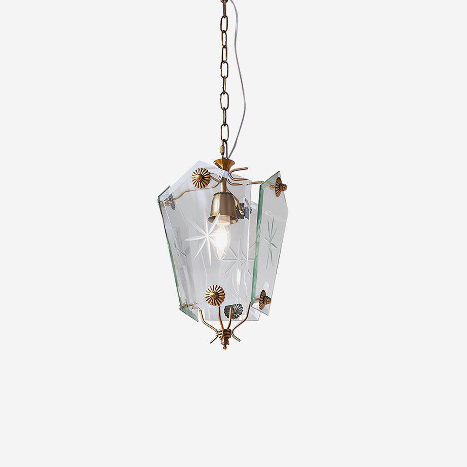 Vintage Matcha Glass Pendant Lamp — product view 1