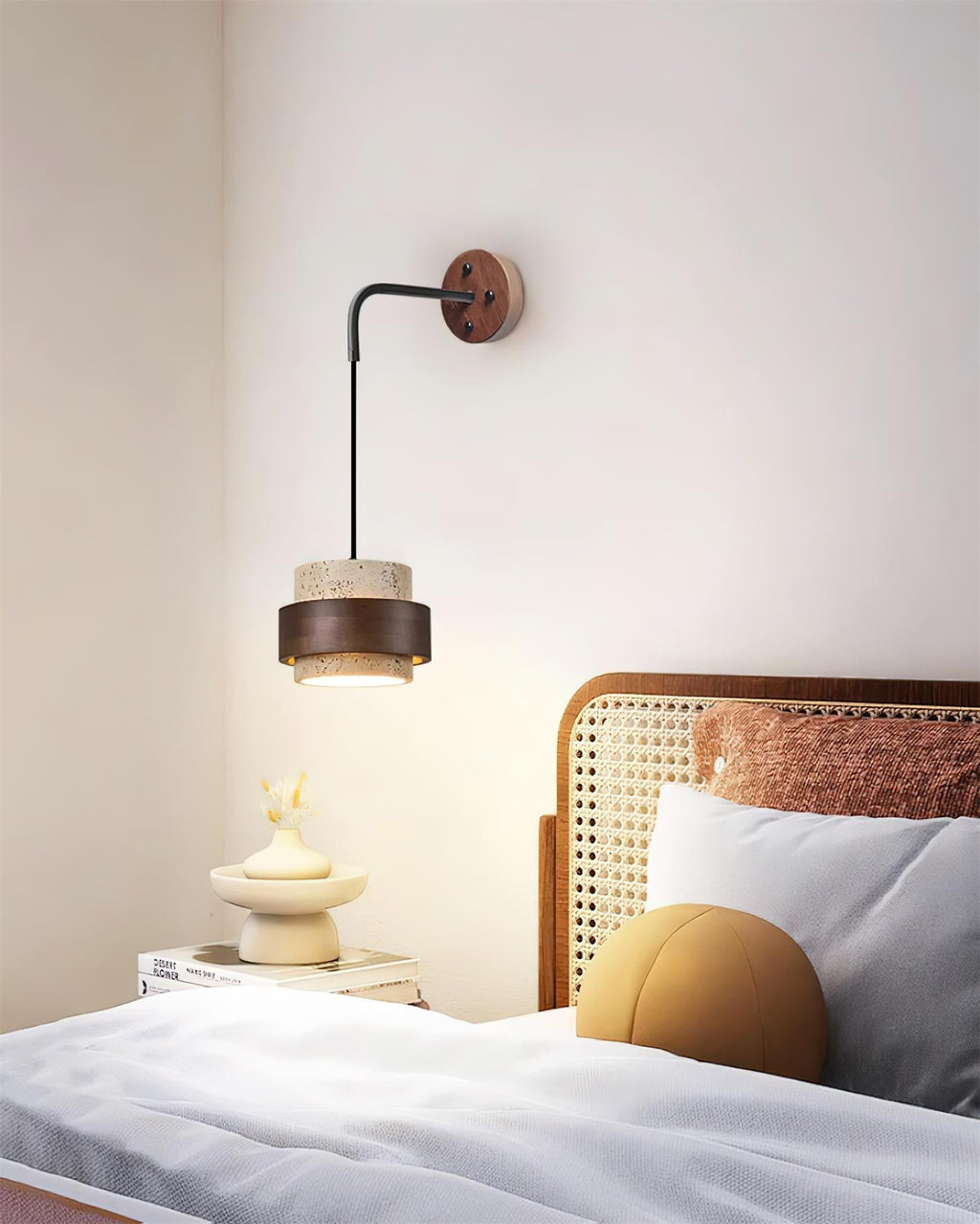 Cole Travertine Wall Lamp — product view 3