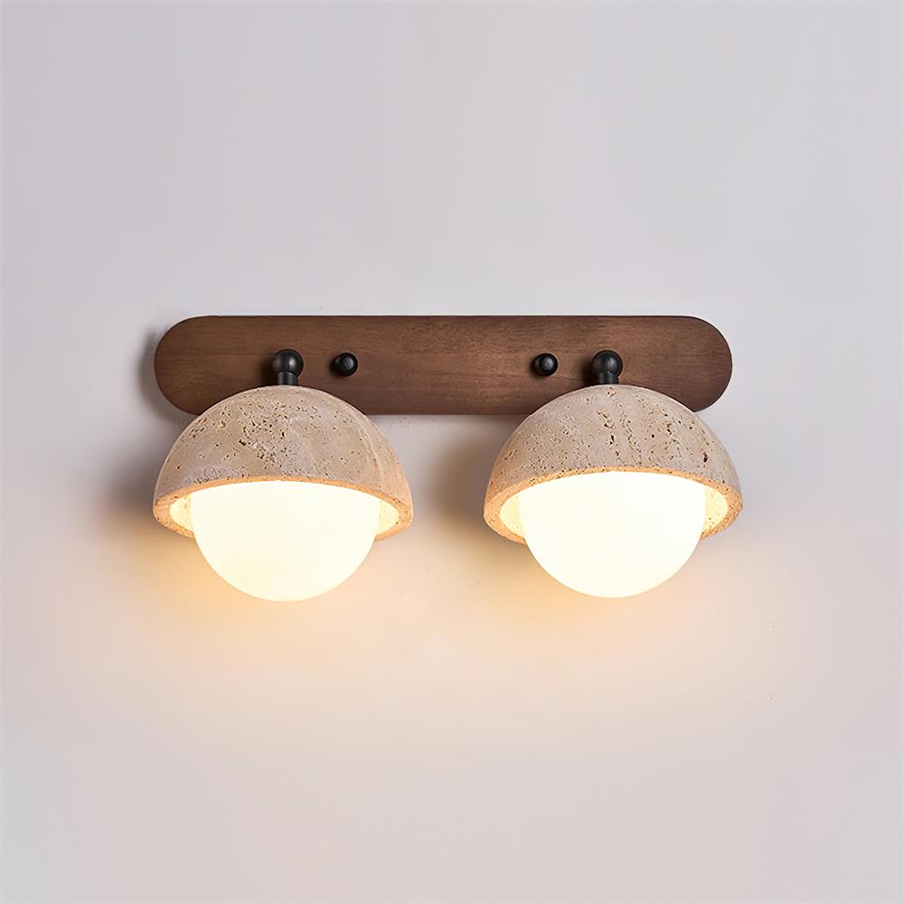 Zenora Globe Travertine Wall Lamp — product view 2
