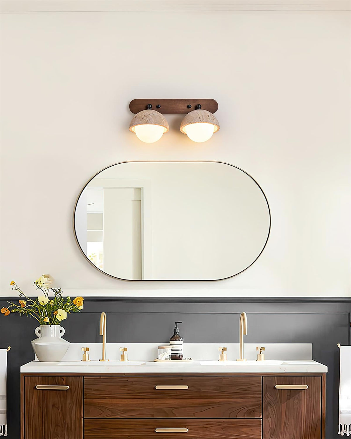 Zenora Globe Travertine Wall Lamp — product view 4