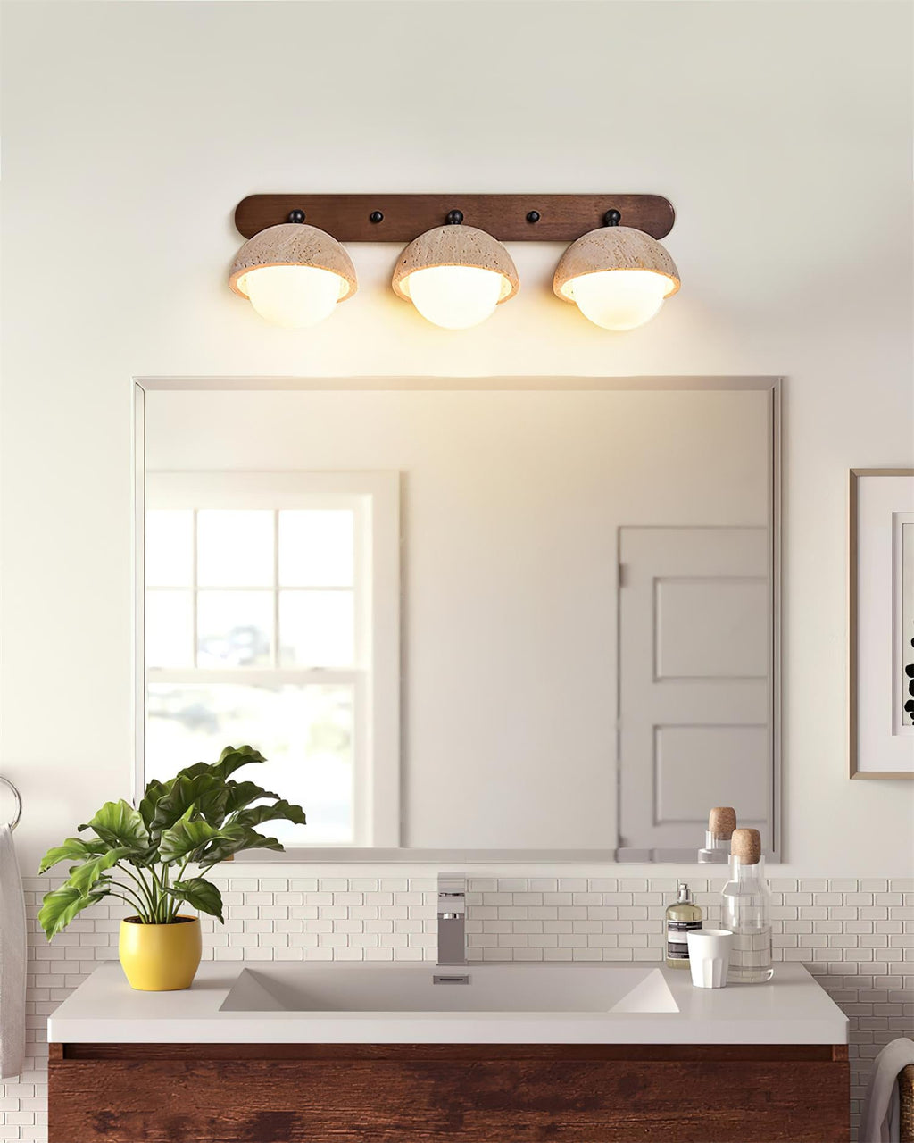 Zenora Globe Travertine Wall Lamp — product view 9