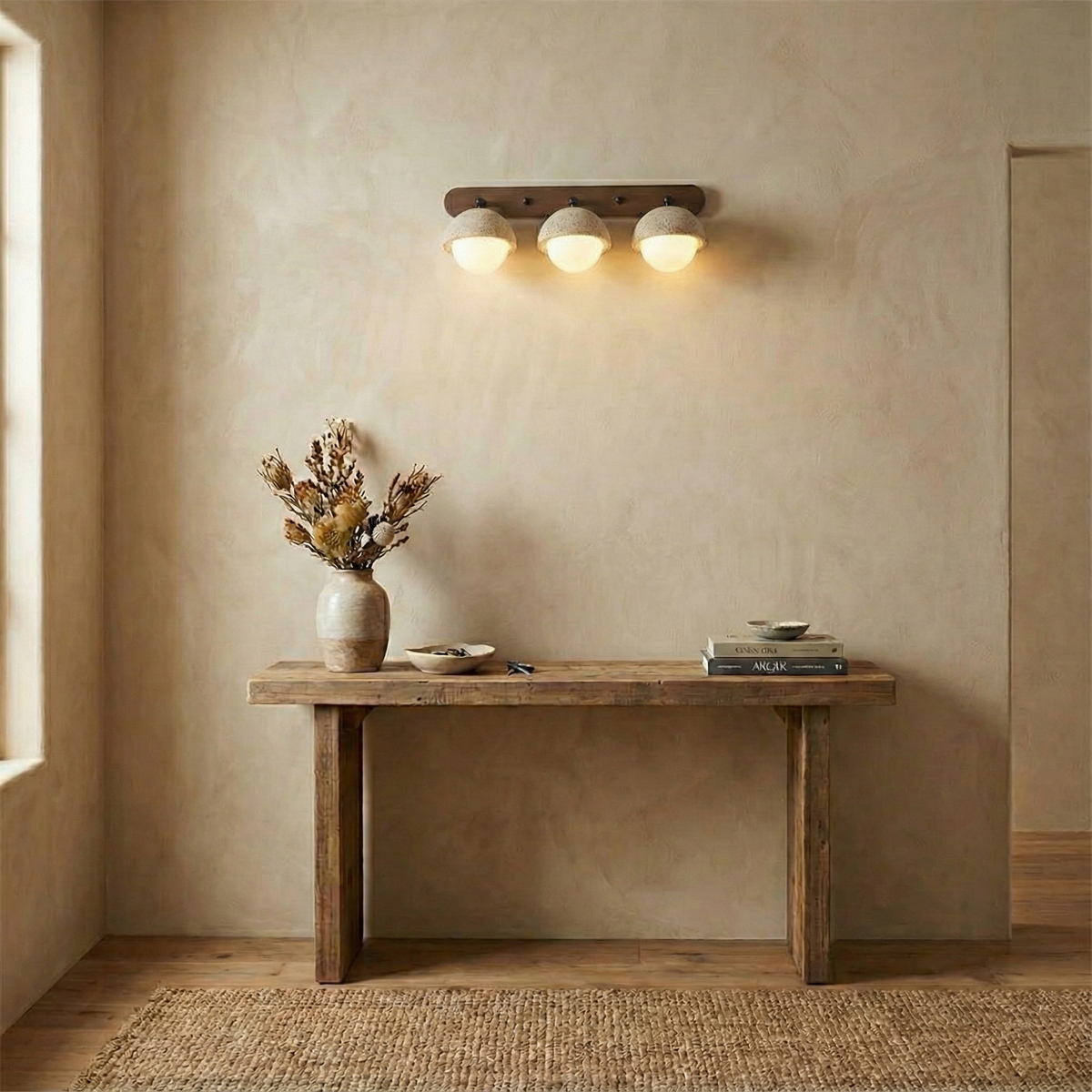 Zenora Globe Travertine Wall Lamp — product view 13