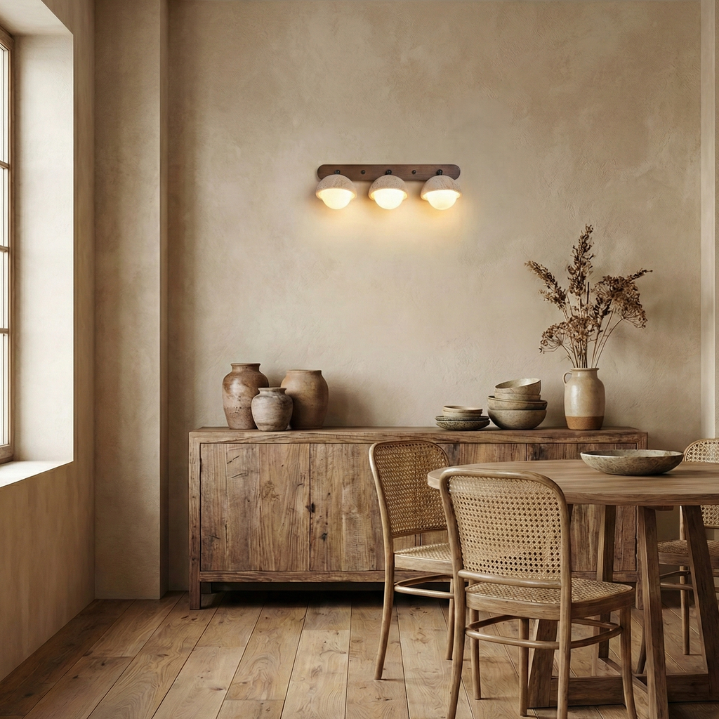 Zenora Globe Travertine Wall Lamp — product view 16
