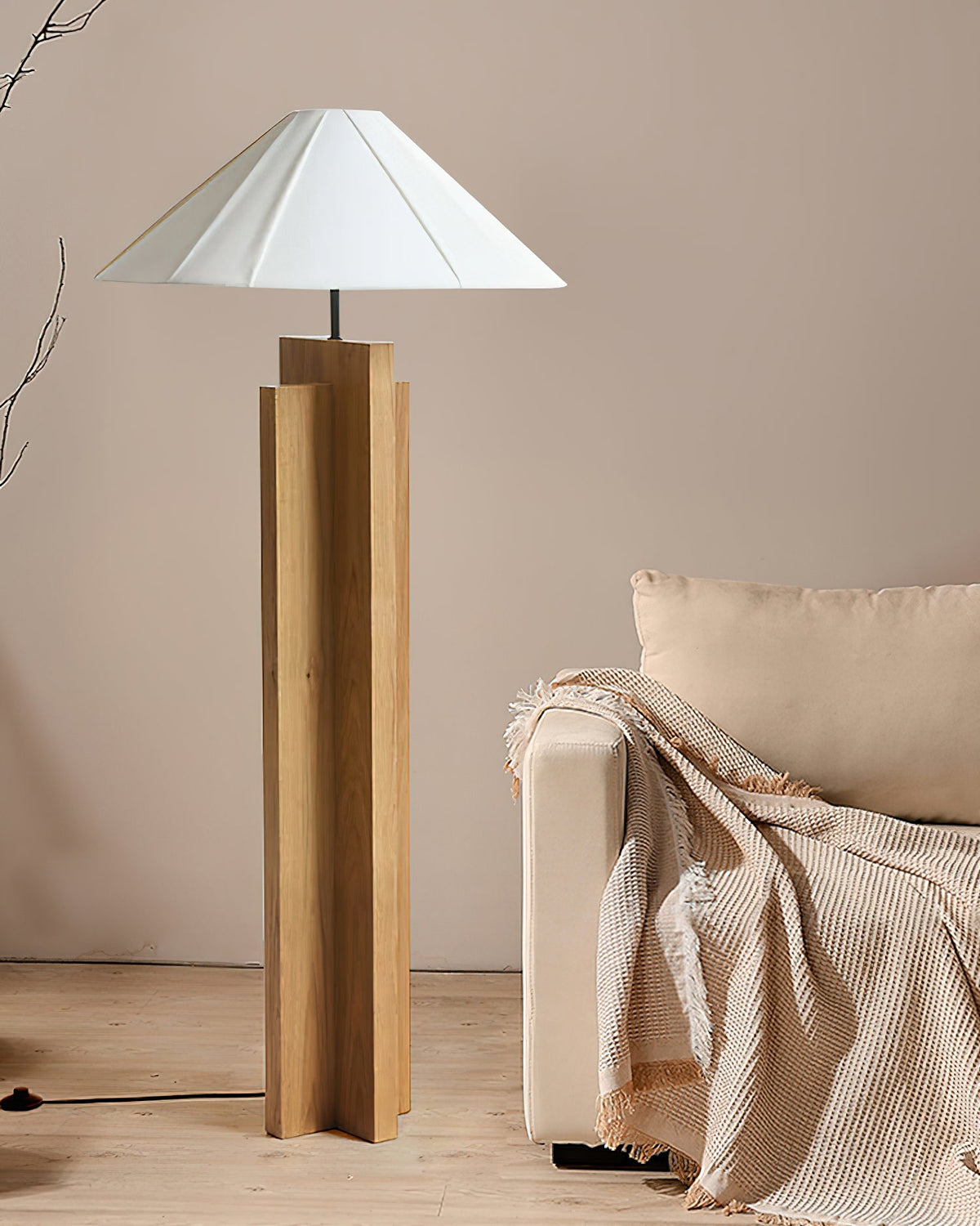 Crossbase Wooden Wood Floor Lamp — product view 4