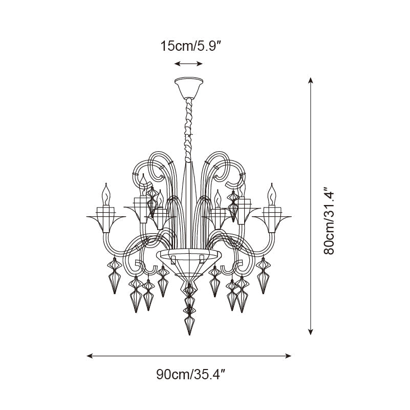 Baroque Metal Chandelier — product view 5