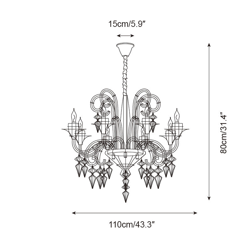 Baroque Metal Chandelier — product view 6