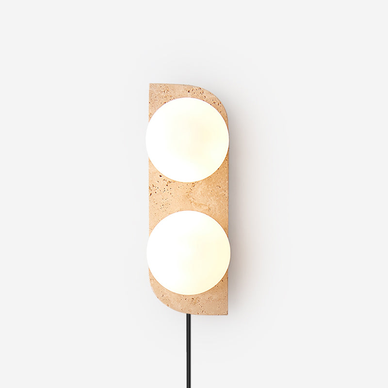 Neptune Travertine Plug In Wall Lamp — product view 1