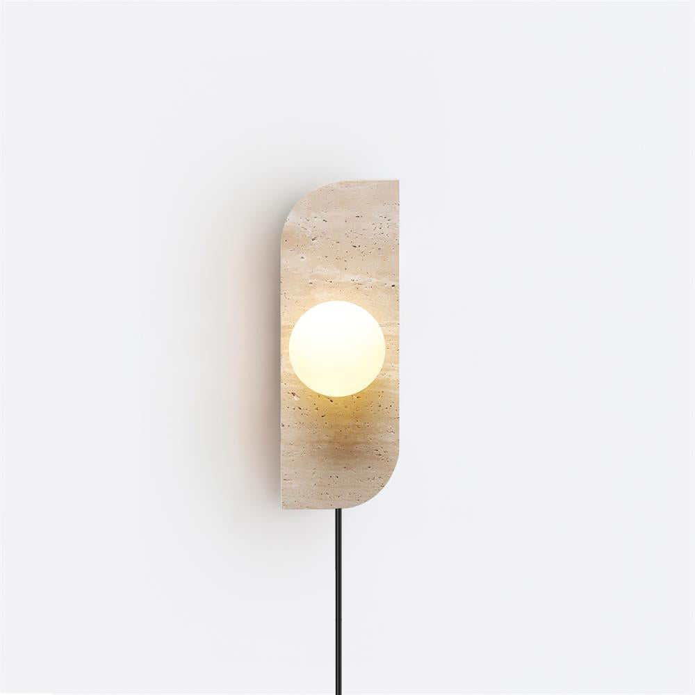 Neptune Travertine Plug In Wall Lamp — product view 2