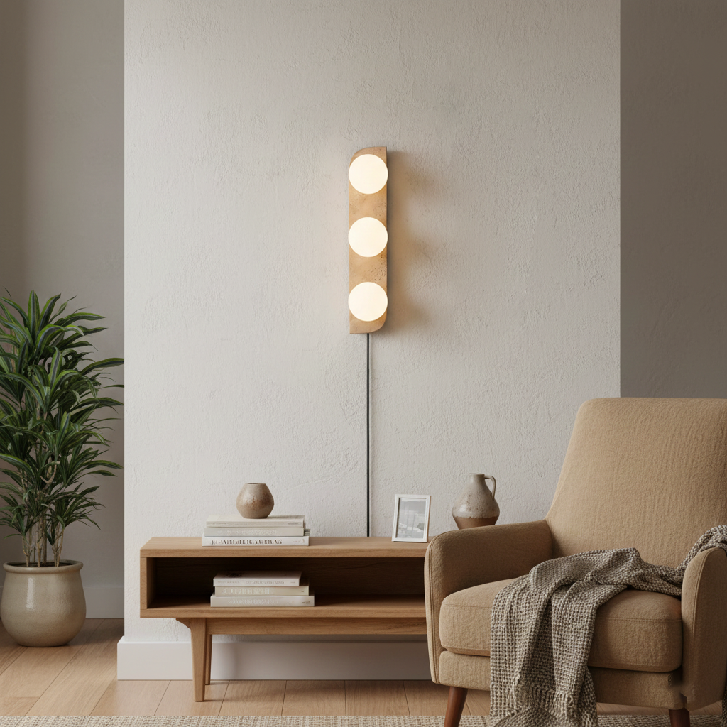 Neptune Travertine Plug In Wall Lamp — product view 8