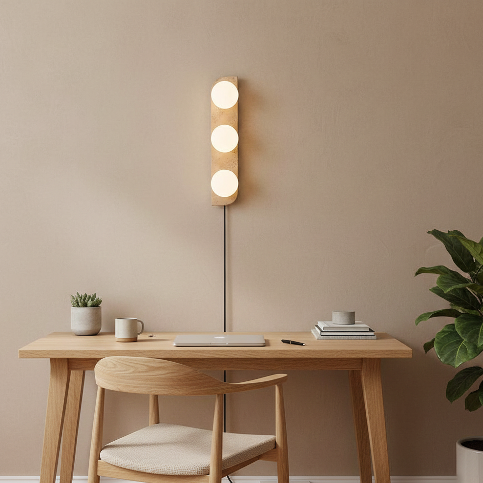 Neptune Travertine Plug In Wall Lamp — product view 12