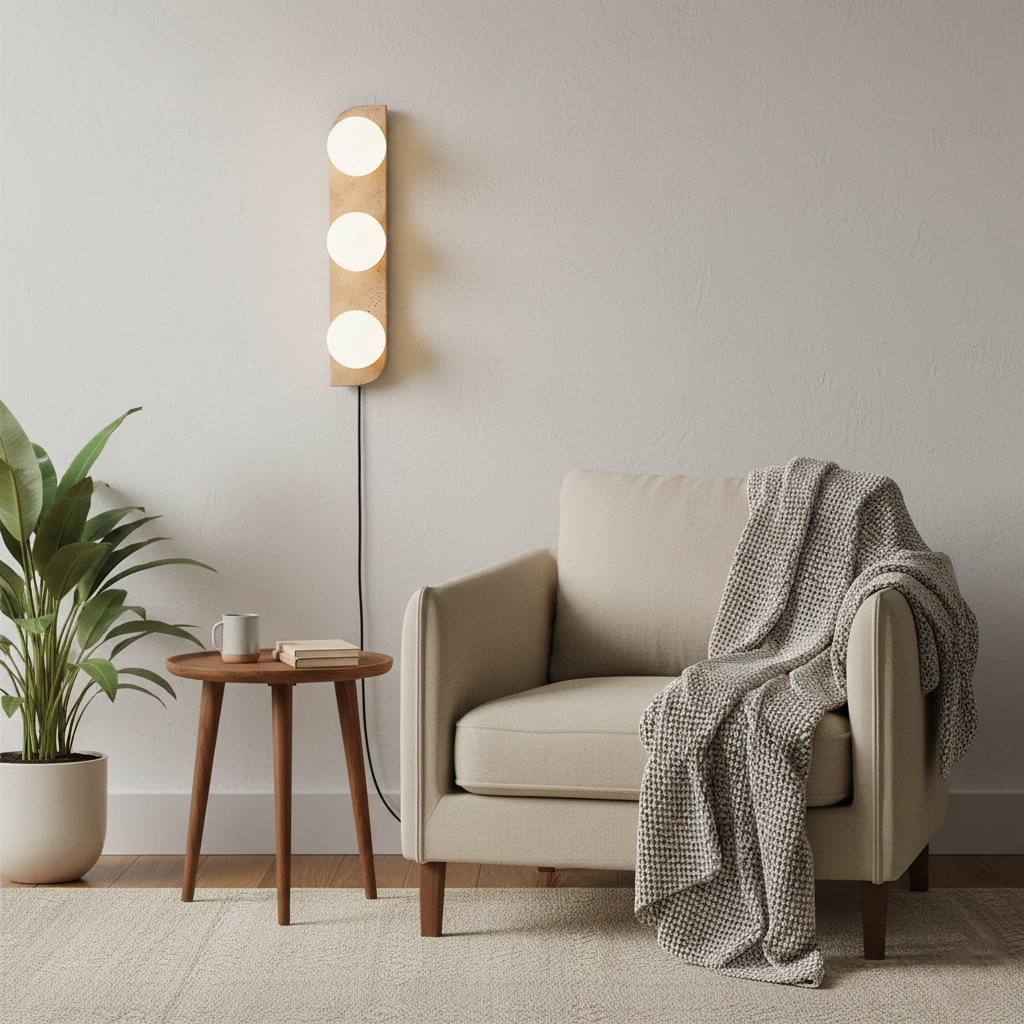 Neptune Travertine Plug In Wall Lamp — product view 13