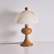 Walnut Color & White Faux Alabaster