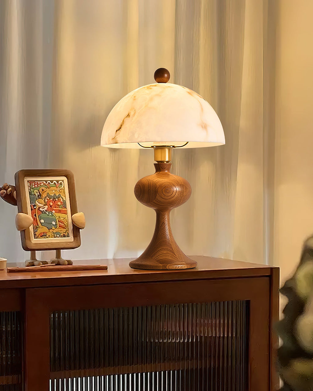 Mensy Wood & Faux Alabaster Table Lamp — product view 3