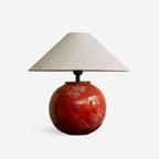 Red Droplet Round Metal Table Lamp — product view 1