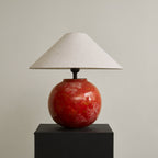 Red Droplet Round Metal Table Lamp — product view 2
