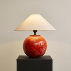 Red Droplet Round Metal Table Lamp — product view 3