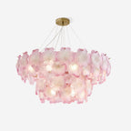 Pink Mika Glass Chandelier — product view 1