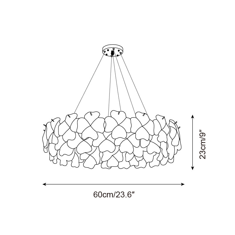 Pink Mika Glass Chandelier — product view 6